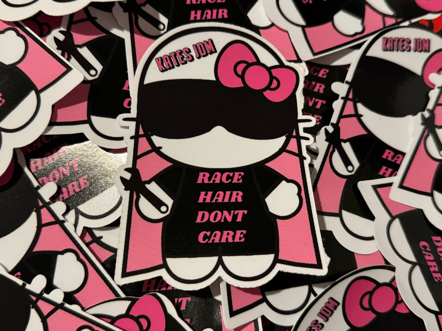 Race Hair Don’t Care Sticker