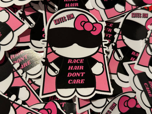 Race Hair Don’t Care Sticker